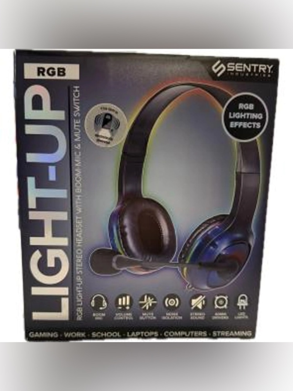 Sentry RGB Light-Up Gaming Stereo Headset NIB